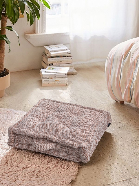 

S9home by Seasons Rust & White Square Floor Cushion