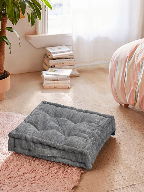 

S9home by Seasons Printed Square Floor Cushion, Grey