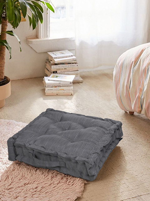 

S9home by Seasons Grey Solid Square Floor Cushion