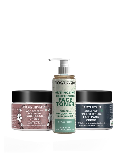 

BIOAYURVEDA Set of Face Pack-Face Scrub & Face Toner, Green