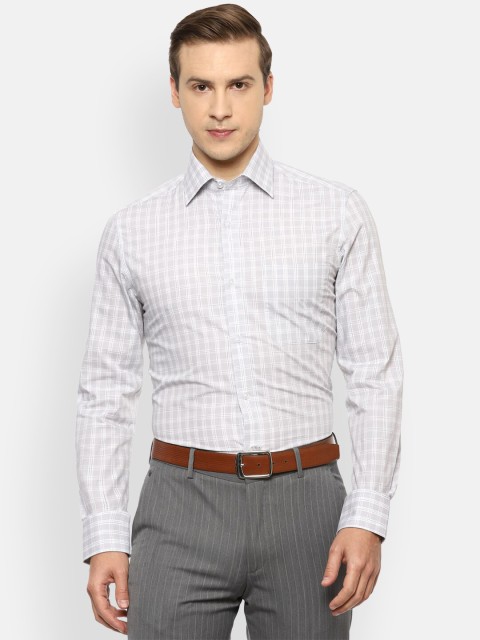 

Louis Philippe Men White Checked Regular Fit Formal Shirt