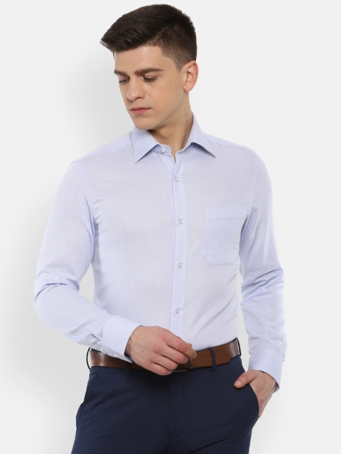 

Louis Philippe Men Blue Printed Regular Fit Cotton Formal Shirt