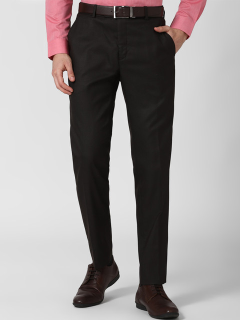 

Peter England Men Black Slim Fit Trousers