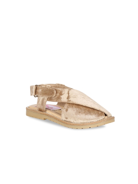 

Buckled Up Boys Gold-Toned Suede Velvet Comfort Sandals