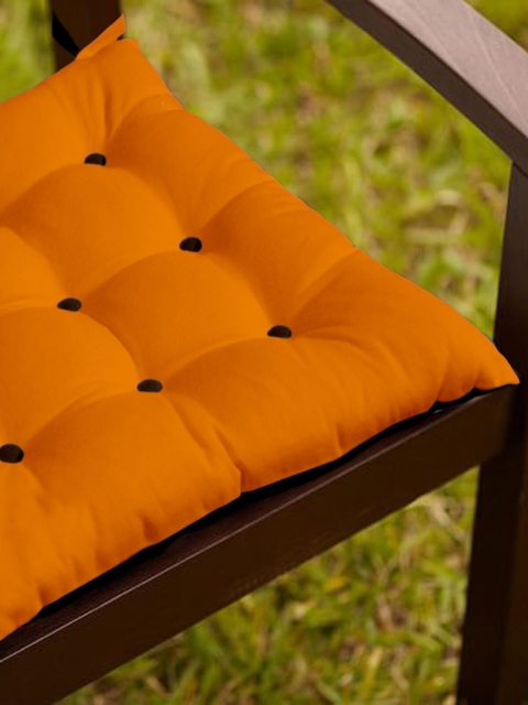 

Lushomes Orange & Brown Chair Cushion