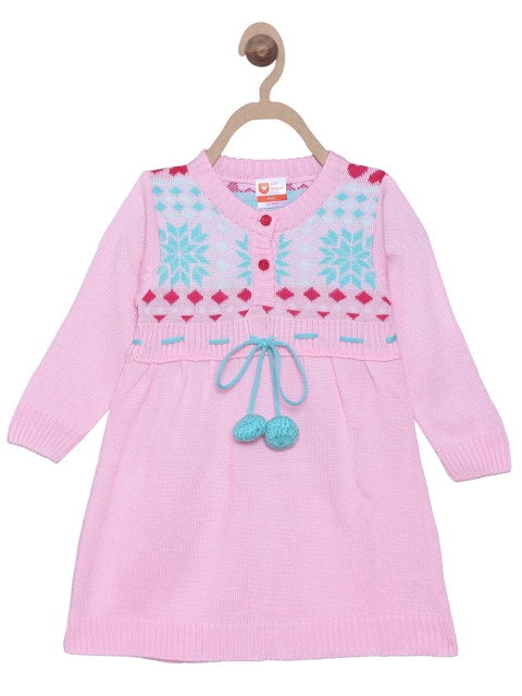 

612 league Girls Pink & Blue Tribal Acrylic Sweater Dress