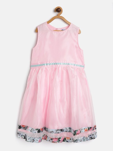 

612 league Girls Pink & Blue Floral Organza Dress