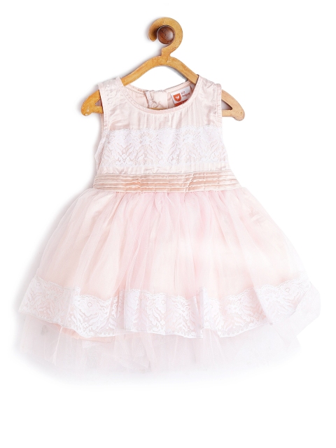 

612 league Peach-Coloured & White Dress