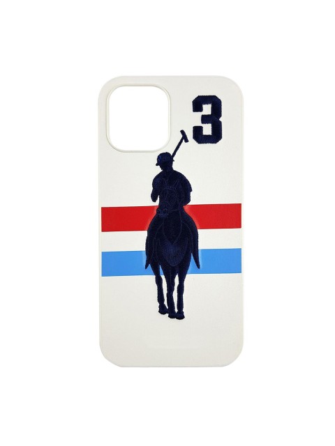 

TREEMODA White & Black Embroidered SB GR Series Leather Apple iPhone 13 Pro Back Case