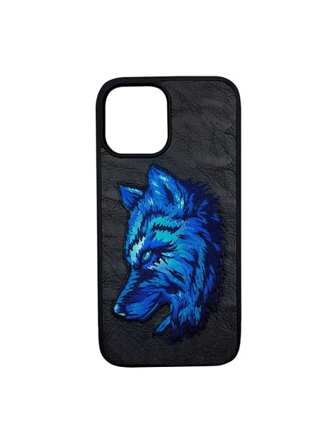 

TREEMODA Black & Blue Wolf Printed iPhone 11 Back Case
