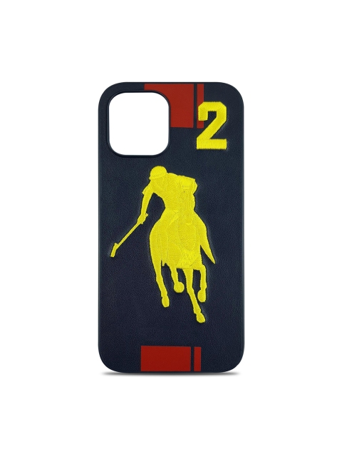 

TREEMODA Navy Blue & Yellow Quirky Leather 3D iPhone 12 Back Case