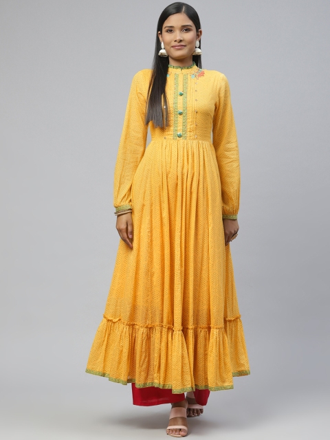 ZOLA Women Yellow Printed Anarkali Kurta