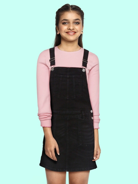 

Marks & Spencer Girls Black & Pink Top & Dungaree Set