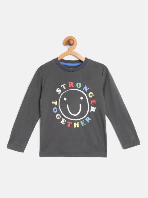 

Marks & Spencer Boys Charcoal & White Pure Cotton Graphic Printed T-shirt