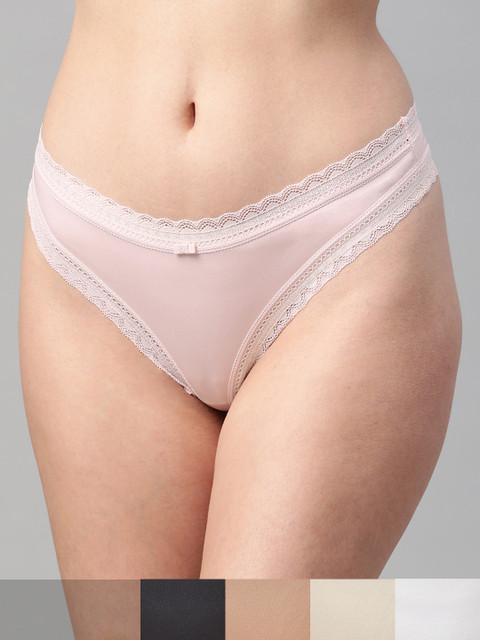 

Marks & Spencer Women Pack of 5 Lace Detail Bikini Briefs T613499, Pink