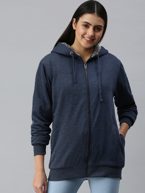 

ADBUCKS Men Navy Blue Hooded Sweatshirt