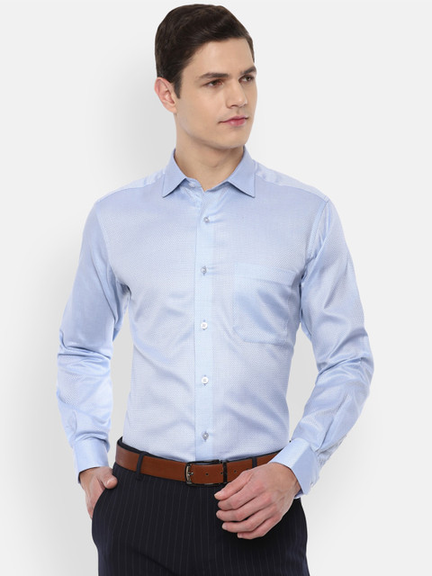 

Louis Philippe Gods & Kings Men Blue Slim Fit Printed Pure Cotton Formal Shirt