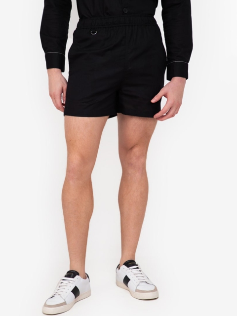 

ZALORA BASICS Men Black Elastic Waist Shorts