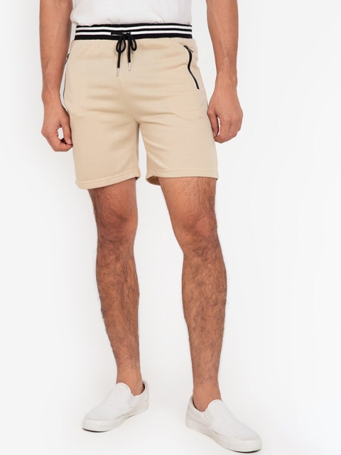 

ZALORA BASICS Men Beige Contrast Rib Waistband Shorts