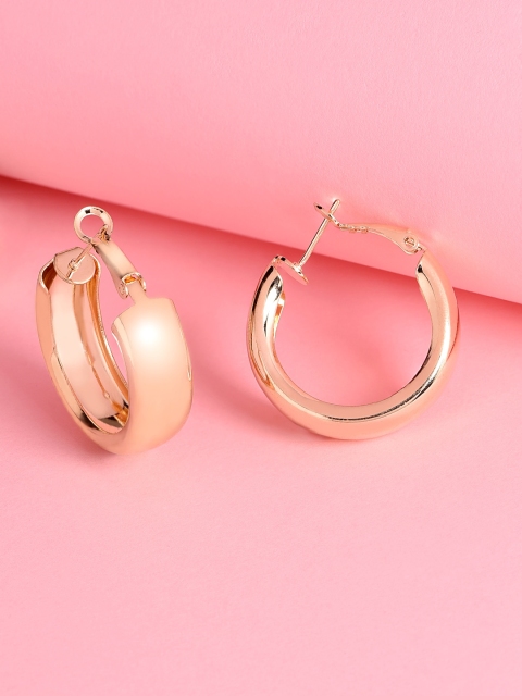 

ToniQ Women Gold-Toned Contemporary Hoop Earrings