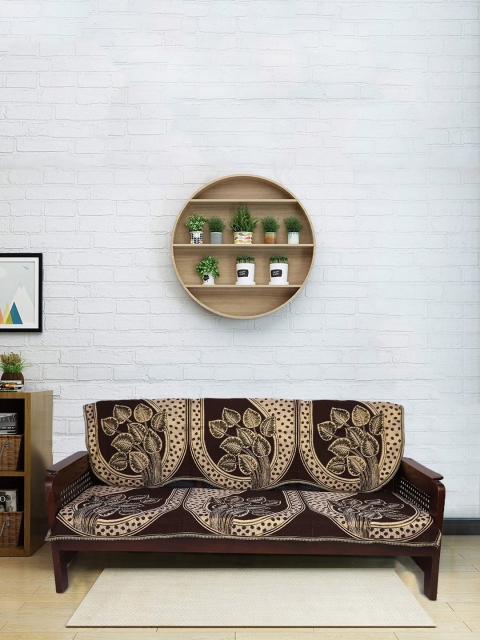 

RUGSMITH Brown Self Design 5-Seater Sofa Cover