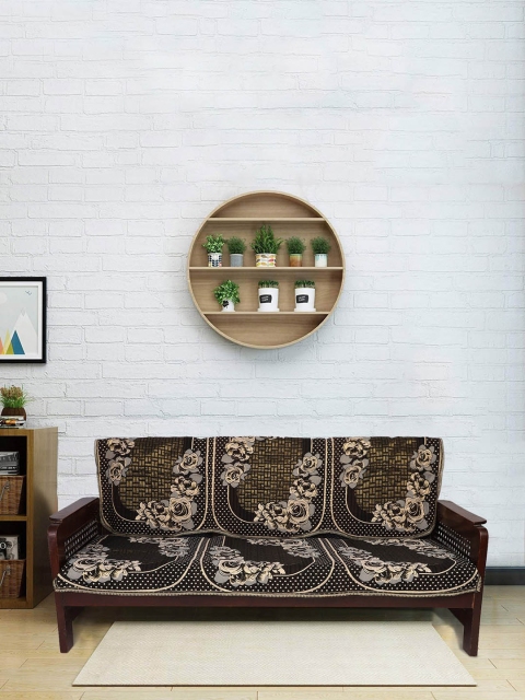 

RUGSMITH Brown & Beige Self Design 5-Seater Sofa Cover