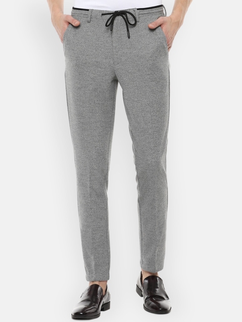 

Louis Philippe Permapress Men Grey Regular Trousers