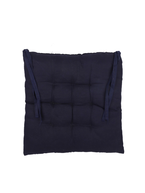 

RUGSMITH Set Of 2 Navy Blue Solid Cotton Chair Pads