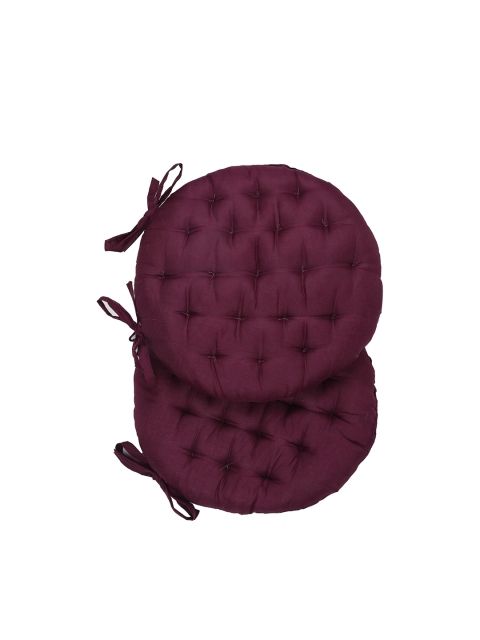 

RUGSMITH Set Of 2 Maroon Solid Chair Pad