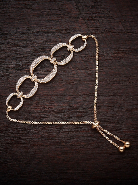 

Kushal's Fashion Jewellery Women Gold-Plated & White Embellished Link Bracelet