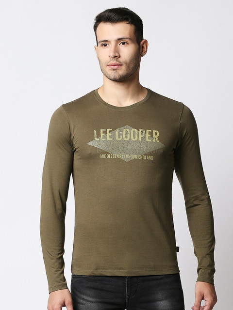 

Lee Cooper Men Green Set of 2 Typography Printed T-shirt