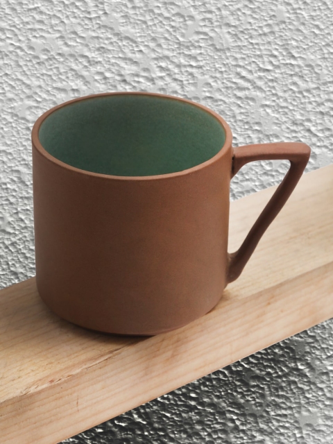 

EK Brown & Blue Solid Earthen Clay Ceramic Mug