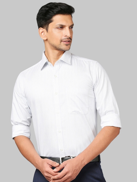 

Raymond Men Blue Cotton Striped Regular Fit Formal Shirt