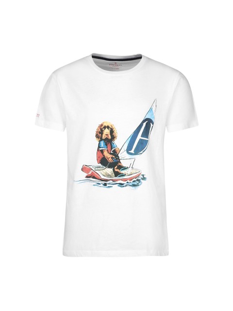 

HACKETT LONDON Boys White Regular Fit Printed T-shirt