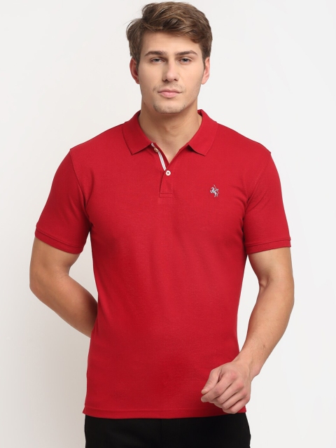 

Cantabil Men Maroon Polo Collar Regular Fit Pure Cotton T-shirt