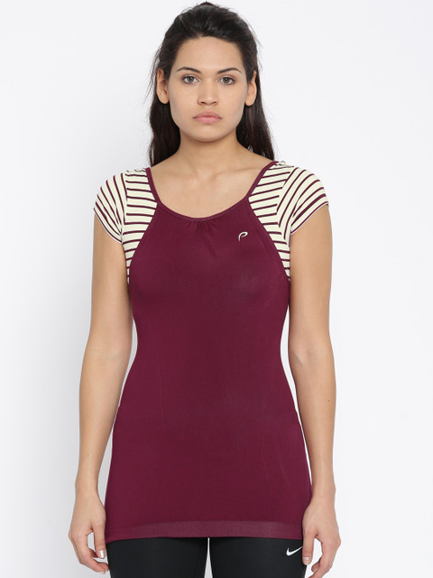

Proline Active Women Burgundy Striped Top