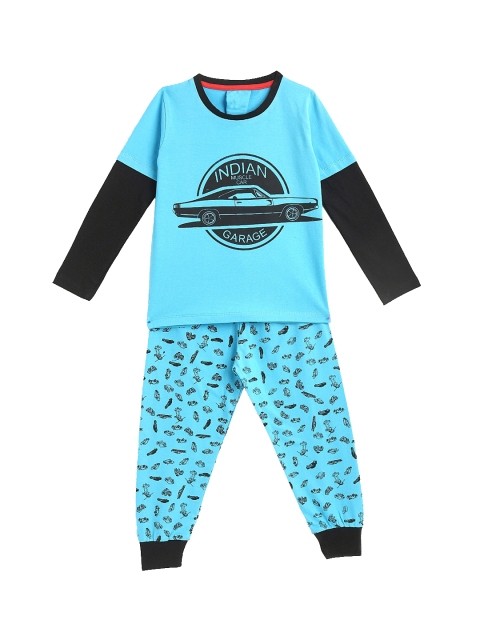 

KIDSCRAFT Boys Turquoise Blue Graphic