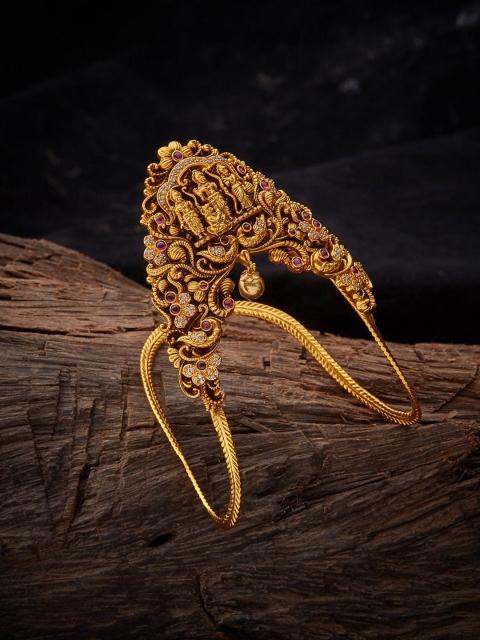 

Kushal's Fashion Jewellery Gold-Plated Pink Stones-Studded Antique Vanki Bajuband
