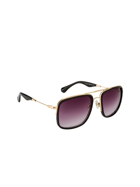 

Ted Smith Unisex Grey & Black Square Sunglasses with UV Protected Lens