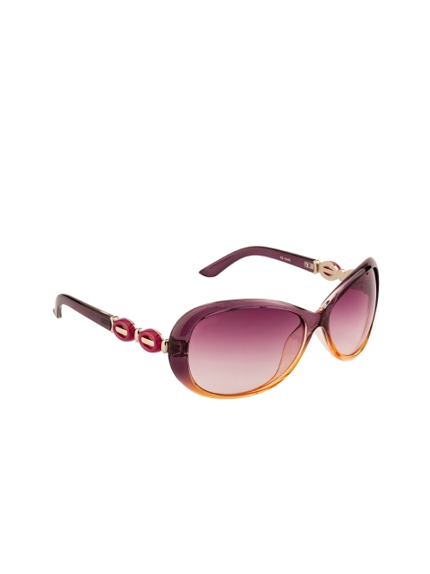 

Ted Smith Women Purple & Gold-Toned Oval Sunglasses with UV Protected Lens