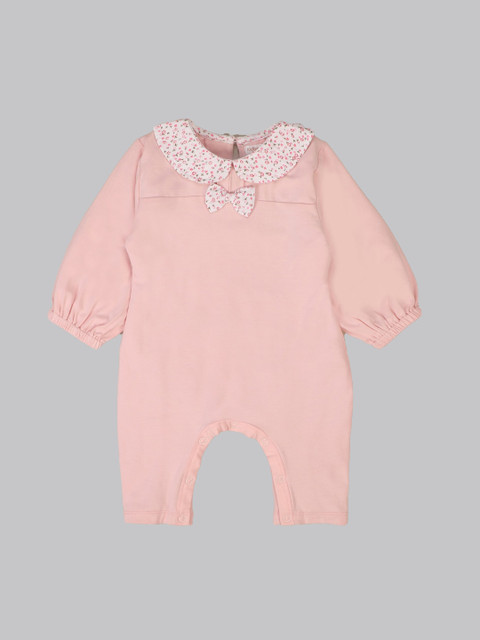 

Kidbea Infants Girls Pink Solid Bamboo Bodysuit with Bow Detail