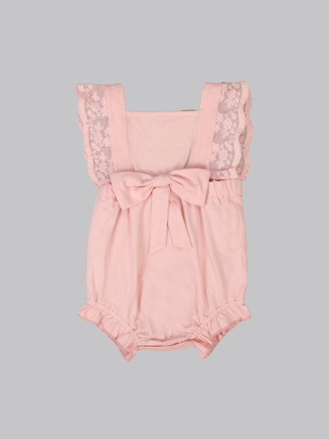 

Kidbea Infants Girls Pink Solid Rompers