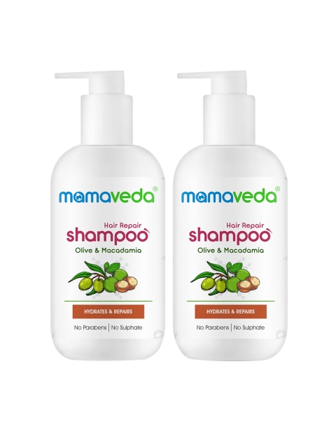 

Mamaveda Set of 2 Olive & Macadamia Hair Repair Shampoo 250 ml each, White