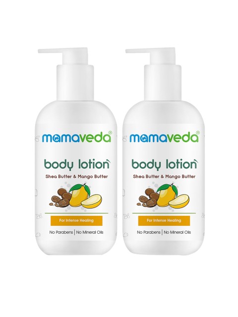 

Mamaveda Set of 2 Shea Butter & Mango Butter Body Lotion - 250 ml Each, White