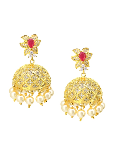 

Tistabene Gold-Plated AD-Studded Jhumkas Earrings