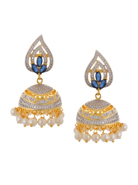 

Tistabene Gold-Plated & White Contemporary Jhumkas