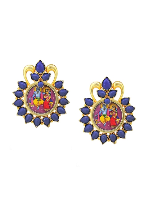 

Tistabene Blue Contemporary Gold-Plated Studs Earrings