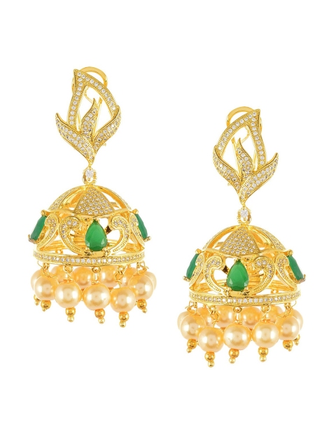 

Tistabene Green Contemporary Gold-Plated Drop Earrings