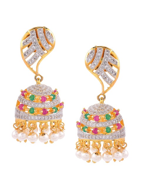

Tistabene Green Contemporary Gold-plated Jhumkas Earrings
