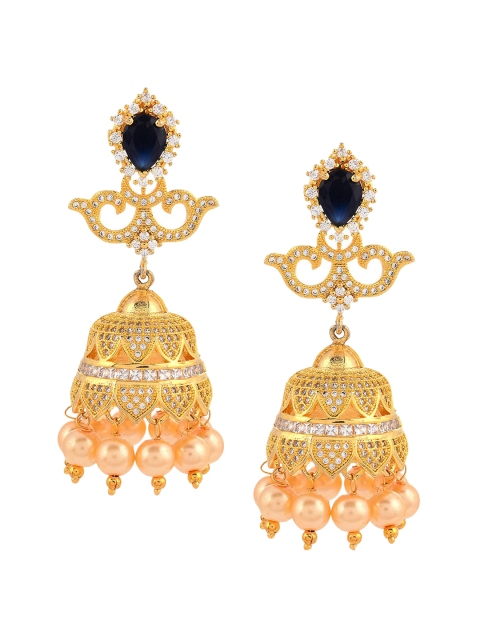 

Tistabene Gold-Plated & White Contemporary Jhumkas